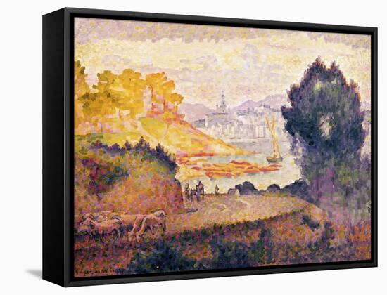 Aussicht auf Menton. Vue de Menton. 1899-1900-Henri Edmond Cross-Framed Stretched Canvas