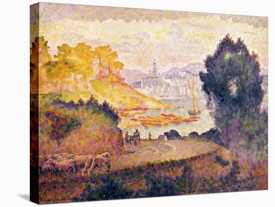 Aussicht auf Menton. Vue de Menton. 1899-1900-Henri Edmond Cross-Stretched Canvas