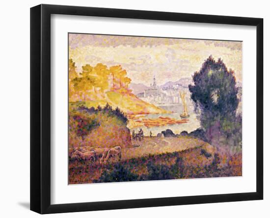 Aussicht auf Menton. Vue de Menton. 1899-1900-Henri Edmond Cross-Framed Giclee Print