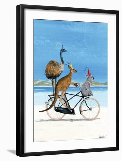 Aussie Beach Bike Poster-Martin van der Linden-Framed Art Print