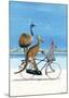 Aussie Beach Bike Poster-Martin van der Linden-Mounted Art Print