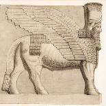 Human Headed Bull and Winged Figure from a Gateway in the Wall Surrounding Kouyunjik, from Monument-Austen Henry Layard-Giclee Print
