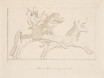 Warrior Pursuing a Wild Bull, from Monuments of Nineveh, Pub. 1849 (Engraving)-Austen Henry Layard-Giclee Print