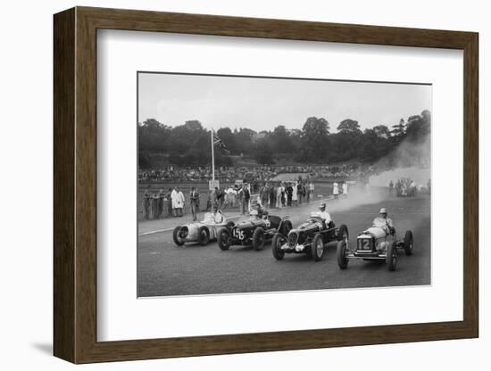 Austin 7 of WD Castello, Alta of Eric Winterbottom and MG K3 racing at Crystal Palace, London, 1939-Bill Brunell-Framed Photographic Print