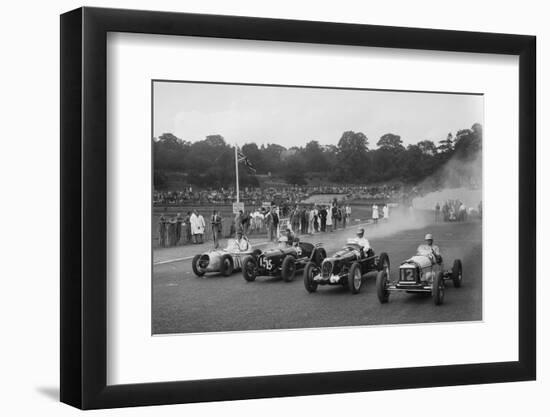 Austin 7 of WD Castello, Alta of Eric Winterbottom and MG K3 racing at Crystal Palace, London, 1939-Bill Brunell-Framed Photographic Print