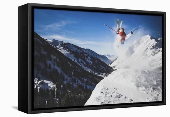 Austin Birrer Gets Loose At Alta, Utah With A Back Flip-Louis Arevalo-Framed Stretched Canvas