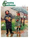 "Waiting for Bus in Rain," Country Gentleman Cover, April 1, 1948-Austin Briggs-Giclee Print