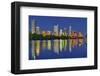 Austin Dawn Skyline Reflection-null-Framed Art Print