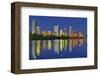 Austin Dawn Skyline Reflection-null-Framed Art Print