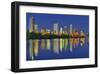 Austin Dawn Skyline Reflection-null-Framed Art Print