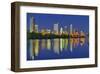 Austin Dawn Skyline Reflection-null-Framed Art Print