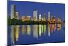 Austin Dawn Skyline Reflection-null-Mounted Art Print