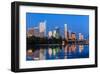 Austin Dusk Skyline Reflection-null-Framed Art Print