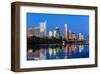 Austin Dusk Skyline Reflection-null-Framed Art Print