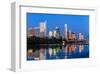 Austin Dusk Skyline Reflection-null-Framed Art Print