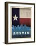 Austin Flag-Red Atlas Designs-Framed Giclee Print