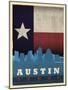 Austin Flag-Red Atlas Designs-Mounted Giclee Print
