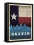 Austin Flag-Red Atlas Designs-Framed Stretched Canvas