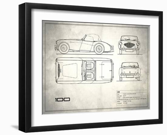 Austin-Healey 100 White-Mark Rogan-Framed Art Print