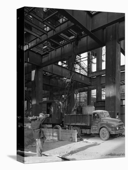 Austin Lorry on a Construction Site, Leeds, West Yorkshire, 1959-Michael Walters-Stretched Canvas