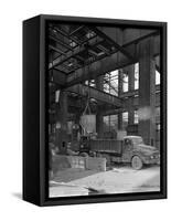 Austin Lorry on a Construction Site, Leeds, West Yorkshire, 1959-Michael Walters-Framed Stretched Canvas