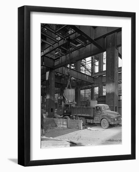 Austin Lorry on a Construction Site, Leeds, West Yorkshire, 1959-Michael Walters-Framed Photographic Print