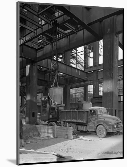 Austin Lorry on a Construction Site, Leeds, West Yorkshire, 1959-Michael Walters-Mounted Photographic Print
