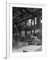 Austin Lorry on a Construction Site, Leeds, West Yorkshire, 1959-Michael Walters-Framed Photographic Print