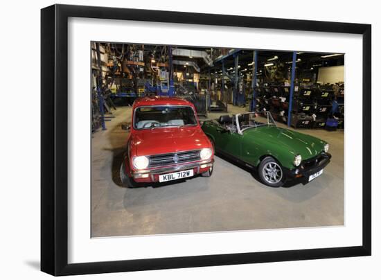 Austin Mini 1275 GT 1980 and MG Midget 1979-Simon Clay-Framed Photographic Print