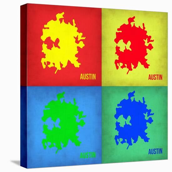 Austin Pop Art Map 1-NaxArt-Stretched Canvas