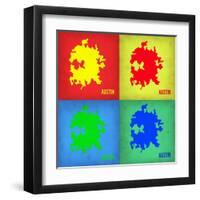 Austin Pop Art Map 1-NaxArt-Framed Art Print