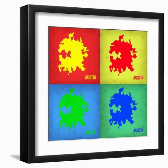 Austin Pop Art Map 1-NaxArt-Framed Art Print