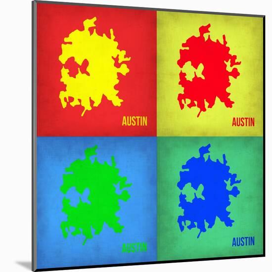 Austin Pop Art Map 1-NaxArt-Mounted Art Print