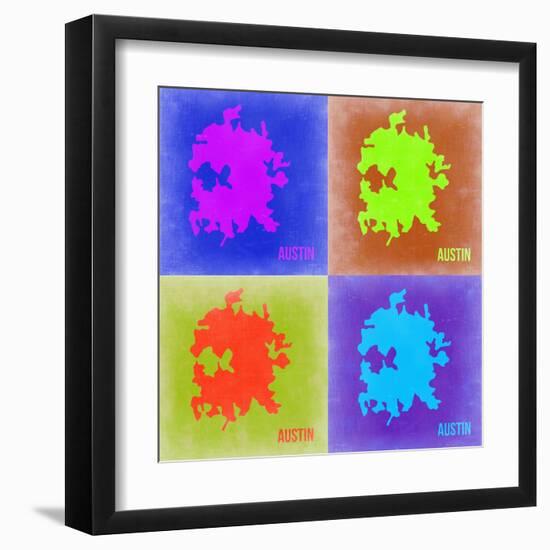 Austin Pop Art Map 2-NaxArt-Framed Art Print