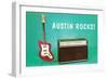 Austin Rocks Electric Guitar and Amp-null-Framed Art Print