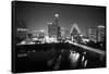 Austin Skyline 2010 B/W-John Gusky-Framed Stretched Canvas