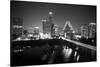 Austin Skyline 2010 B/W-John Gusky-Stretched Canvas