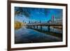 AUSTIN SKYLINE AND LADY BIRD LAKE - Austin Texas skyline. The Boardwalk Trail at Lady Bird Lake-null-Framed Photographic Print