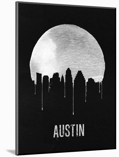 Austin Skyline Black-null-Mounted Art Print