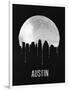 Austin Skyline Black-null-Framed Art Print