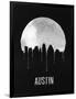 Austin Skyline Black-null-Framed Art Print