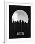 Austin Skyline Black-null-Framed Art Print