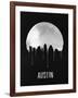 Austin Skyline Black-null-Framed Art Print