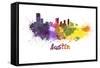 Austin Skyline in Watercolor-paulrommer-Framed Stretched Canvas