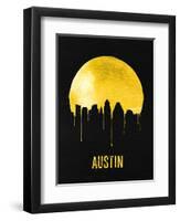 Austin Skyline Yellow-null-Framed Art Print