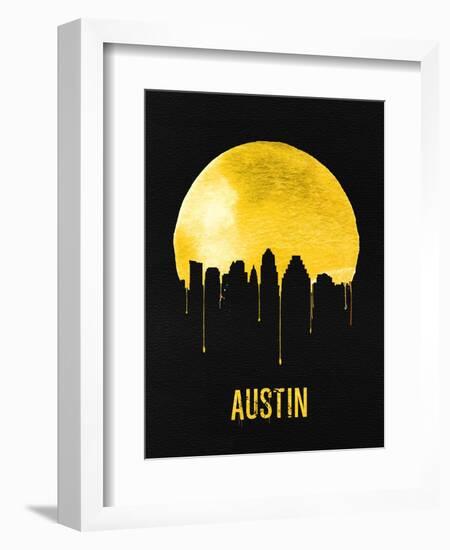 Austin Skyline Yellow-null-Framed Art Print