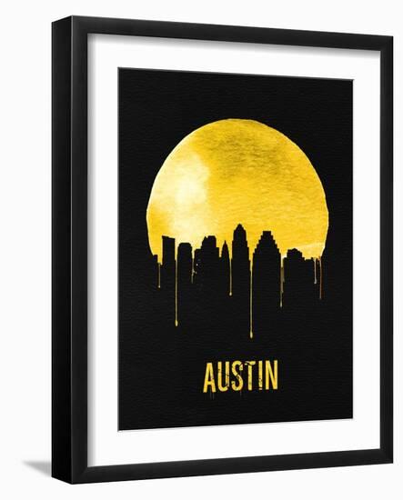 Austin Skyline Yellow-null-Framed Art Print