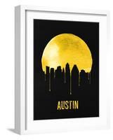 Austin Skyline Yellow-null-Framed Art Print