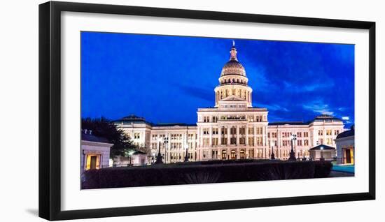 AUSTIN STATE CAPITOL BUILDING, TEXAS - Texas State Capitol Building at dusk-null-Framed Photographic Print