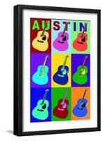 Austin, Texas - Acoustic Guitar Pop Art-Lantern Press-Framed Art Print